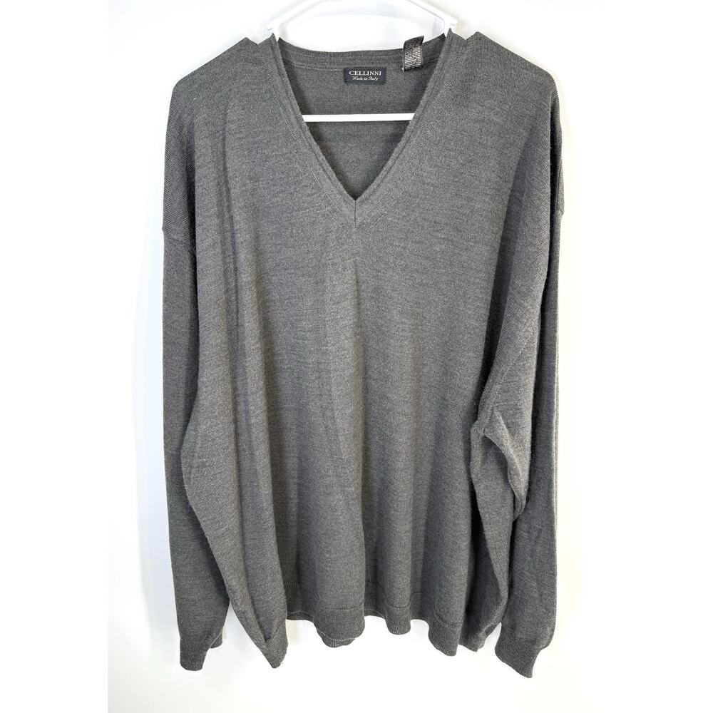 Cellinni Made in Italy Wool Blend Men's Sweater 3X Gray